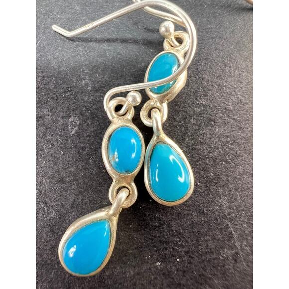 NEW sterling silver turquoise dangle earrings - Picture 7 of 11